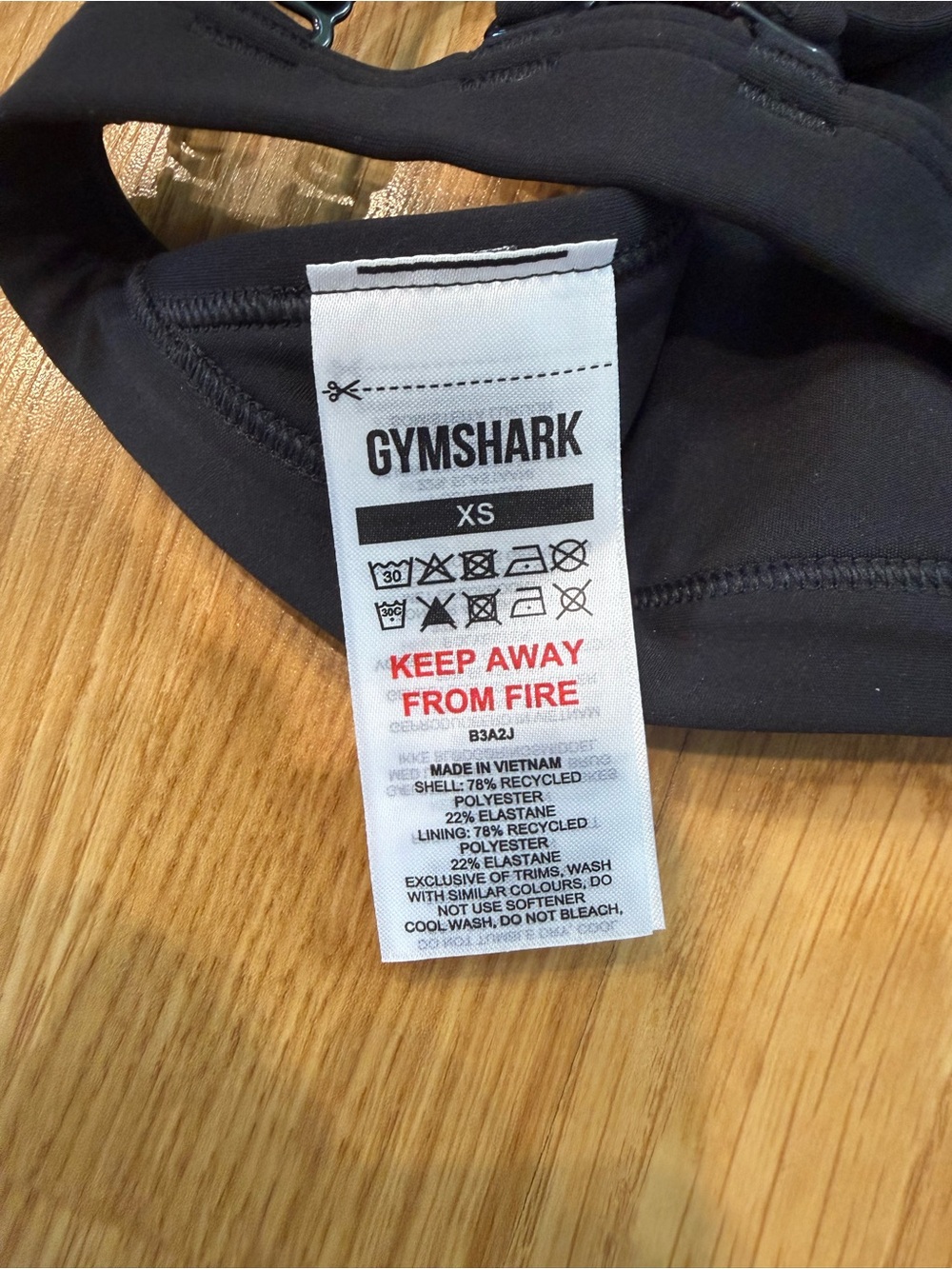 Gymshark Minimal Sports Bra Black XS Ruched Front Strappy Low Support - Picture 3 of 4
